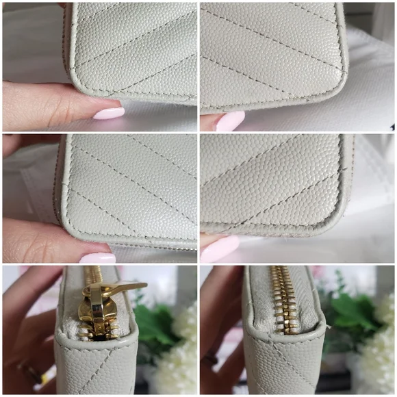 *SOLD* Authentic Pre-owned Yves Saint Laurent Grain De Poudre Zip Around Wallet - Picture 7 of 11